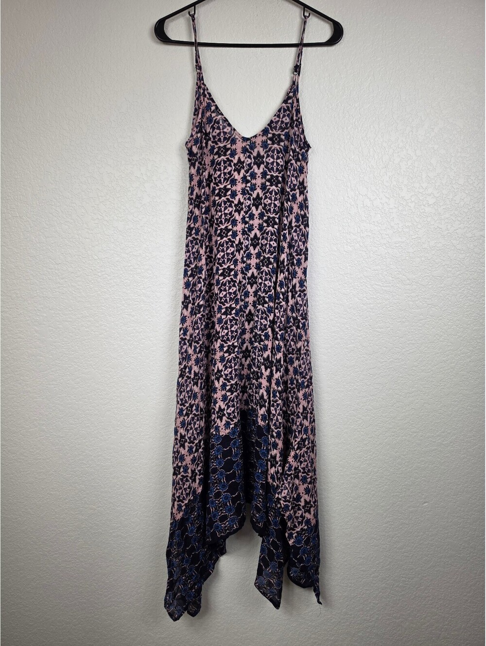 Anthropologie En Crème Pink and Blue Handkerchief Dress